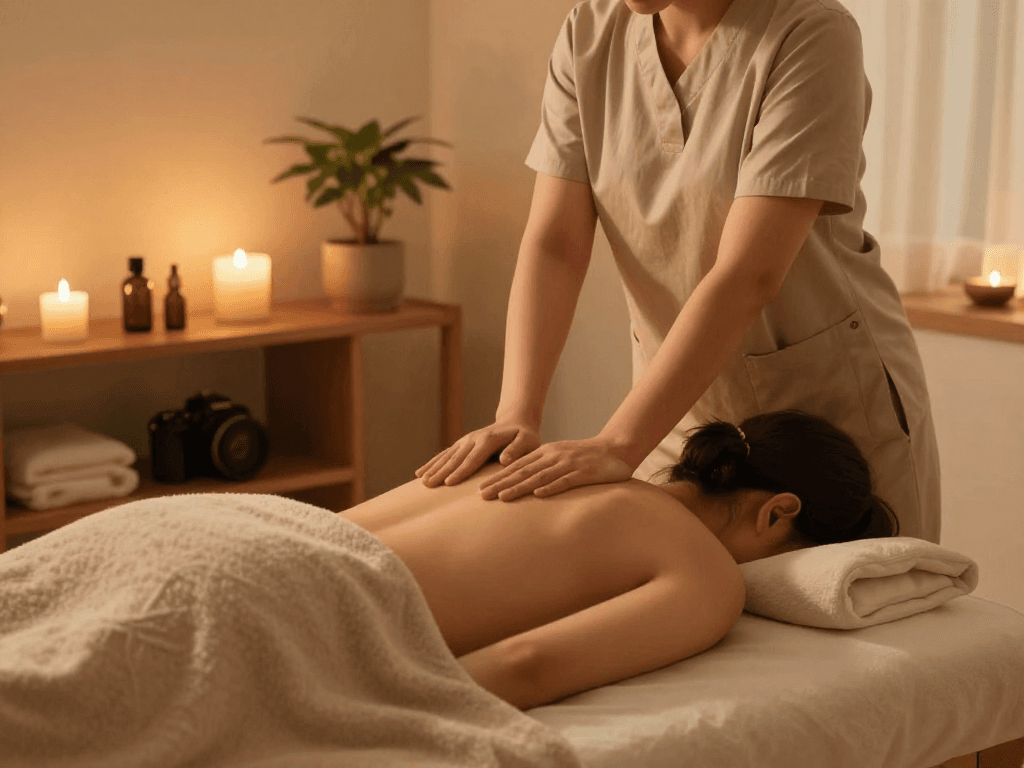Enjoying a relaxing 파주출장마사지 in a soothing home environment with skilled therapist.