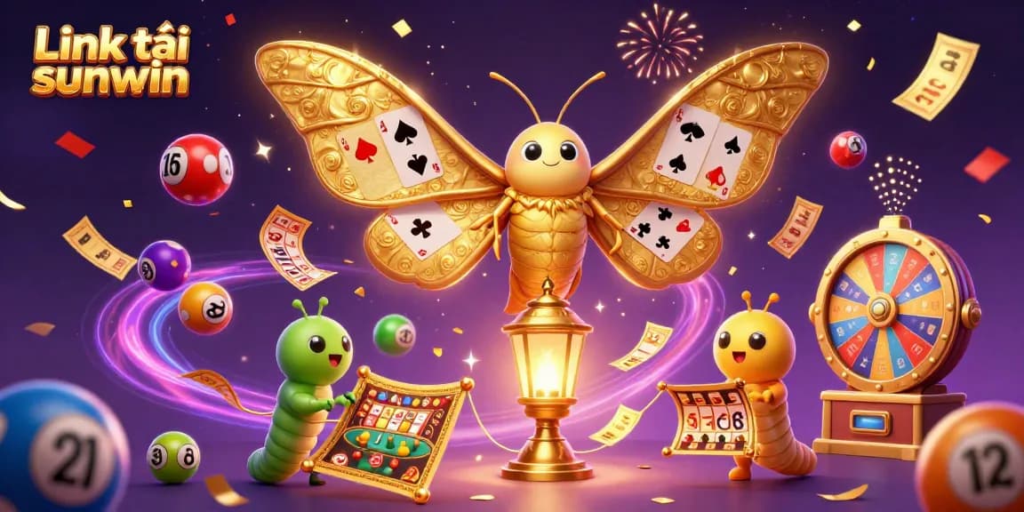 Engage with the exciting gameplay and vibrant elements at Link tải sunwin, featuring dynamic lottery balls and casino scenes.