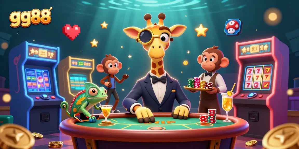 Experience thrilling gameplay with gg88, showcasing a vibrant casino scene featuring dynamic characters and colorful elements.