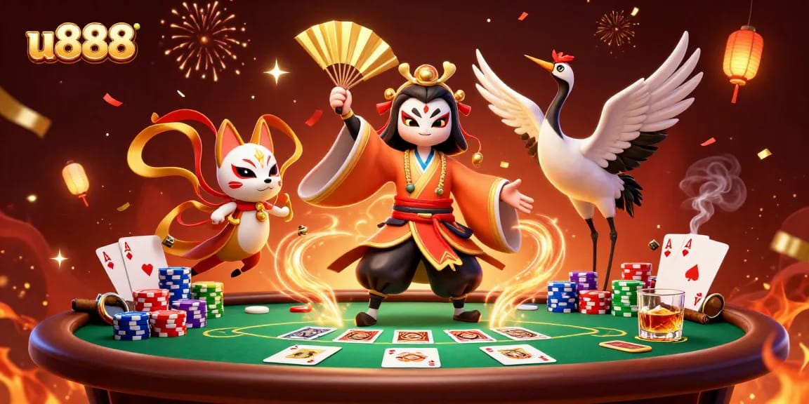 Experience thrilling action at u888 with our engaging poker scene featuring dynamic characters and game elements.
