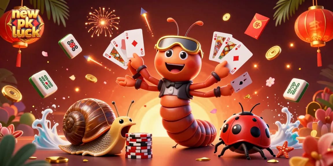 Experience thrilling gameplay at new pk luck with vibrant casino characters and festive elements.