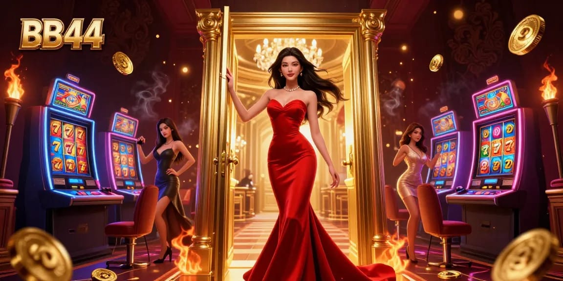 Experience thrilling gaming with BB44's vibrant slot machines and enchanting VIP atmosphere.