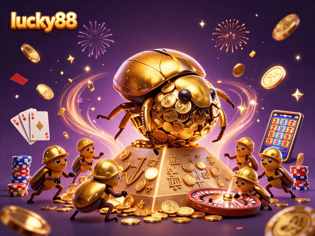 Experience thrilling gameplay at lucky88 with a vibrant scene showcasing casino symbols.