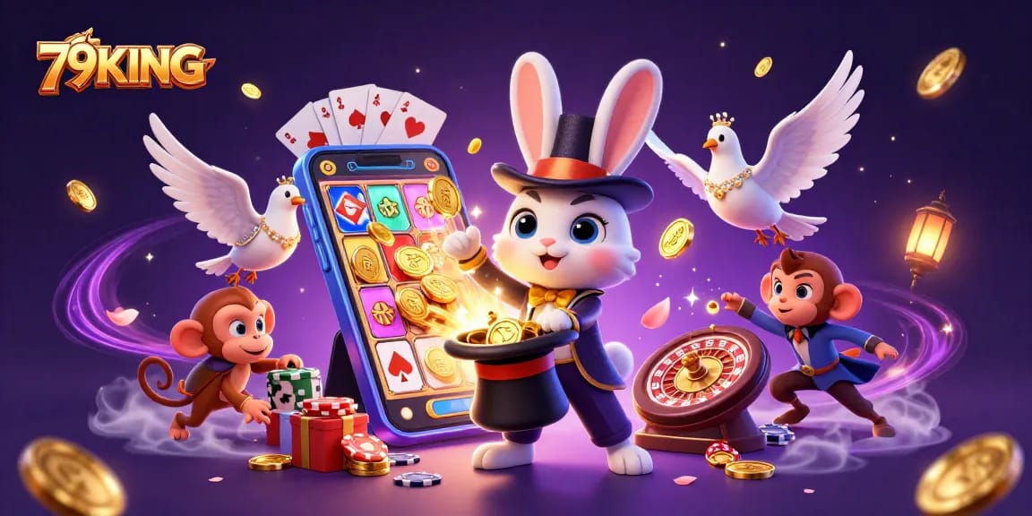 Experience winning magic with 79KING in a vibrant casino scene filled with excitement!