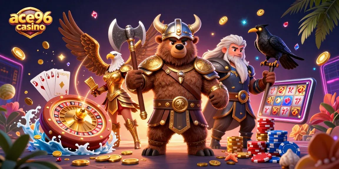 Experience winning at ace96 casino with thrilling games, vibrant visuals, and engaging characters.