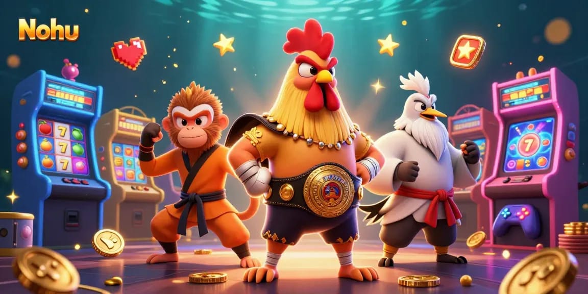 Nohu slots experience with vibrant characters and jackpot elements shining through a dynamic casino scene