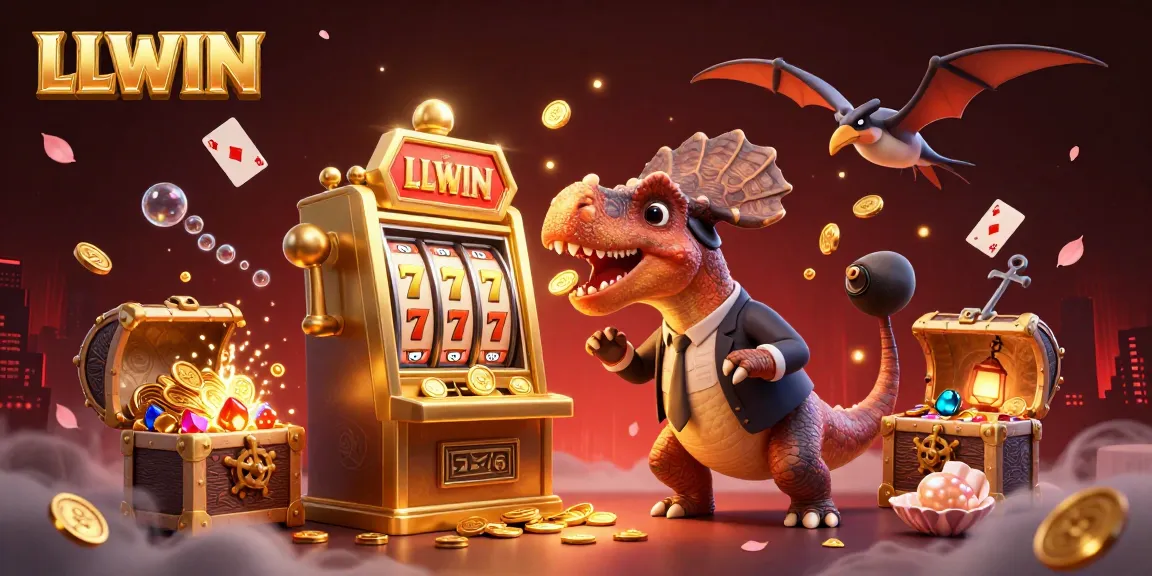 Experience the thrill of LLWIN casino with pachycephalosaurus and jackpot elements in this exciting scene.