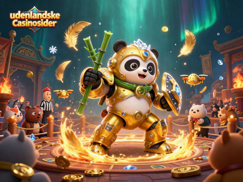 Engage with udenlandske casino sider in a thrilling 3D mech-suit battle illustration.