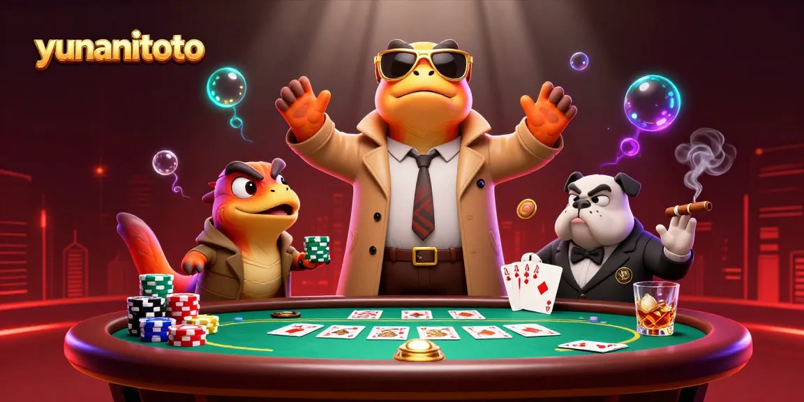 Win exciting games at yunanitoto, featuring raptors in disguise entering a VIP casino scene.