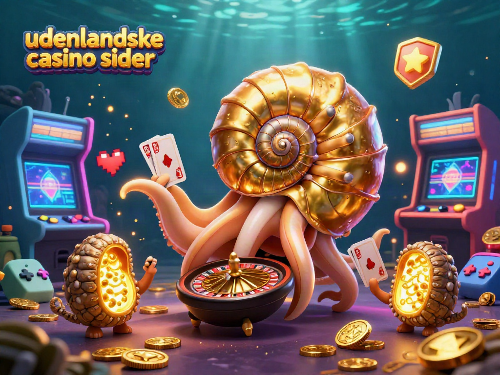 Experience exciting gameplay with udenlandske casino sider featuring a giant nautilus roulette wheel and glowing arcade elements.