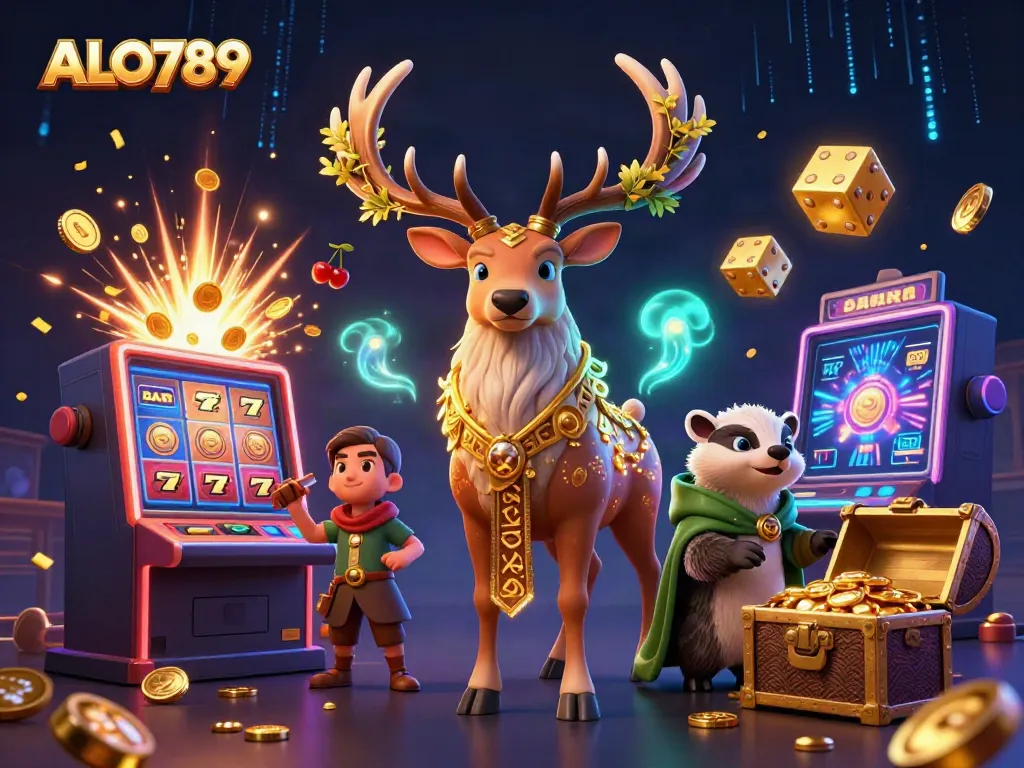 Experience the excitement of ALO789 with vibrant 3D casino characters and dynamic gaming elements