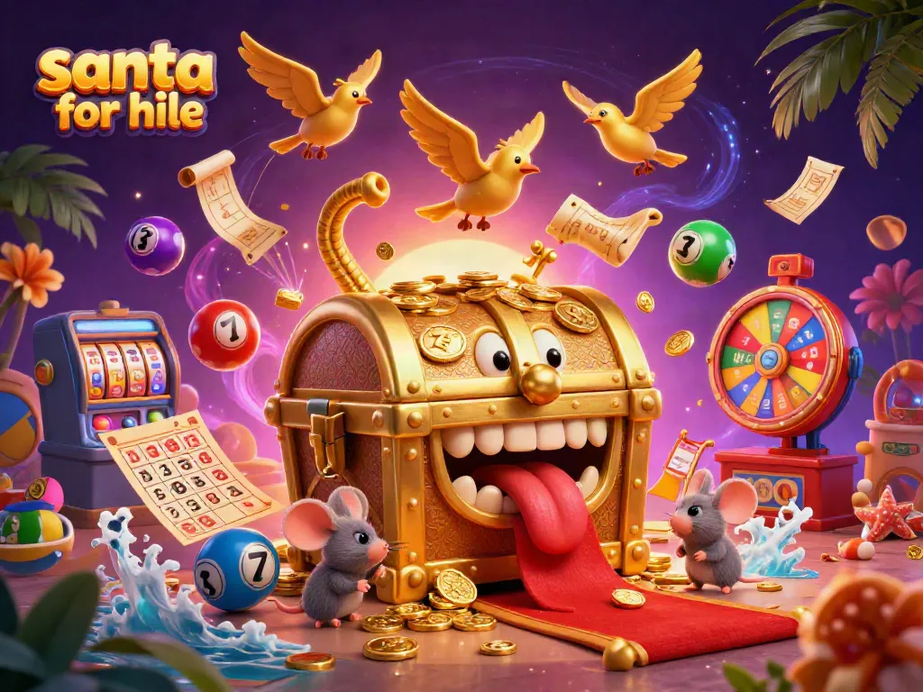 Experience the thrill of winning with 'santa for hire' in this dynamic casino-themed illustration.