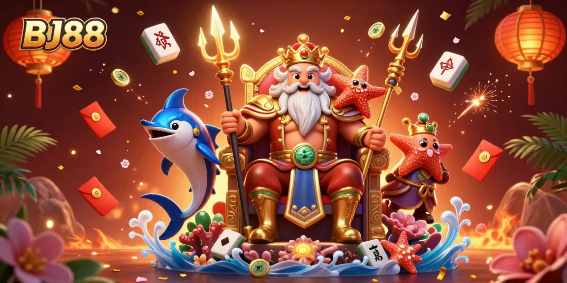 Engage with the exhilarating adventures at BJ88 featuring vibrant casino elements and characters.