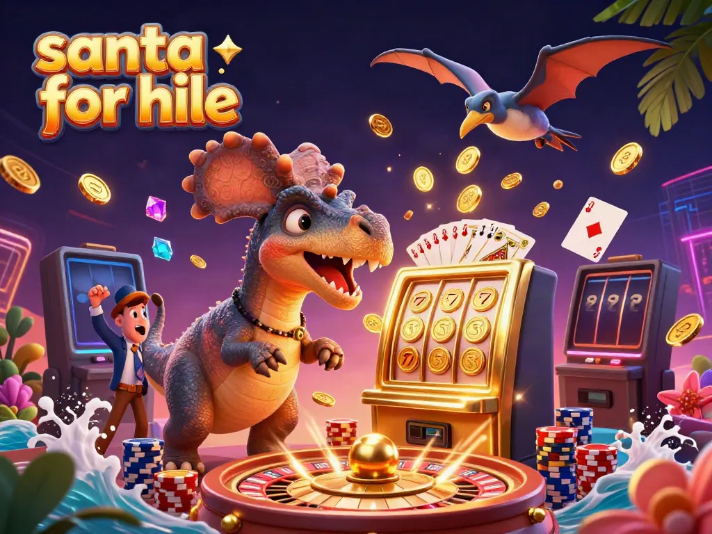 Catch the excitement of santa for hire as a pachycephalosaurus wins jackpot coins!
