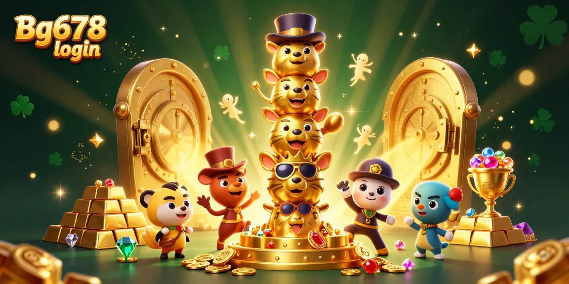 Join the excitement with Bg678 login and a lively totem pole scene overflowing with treasures and casino magic.