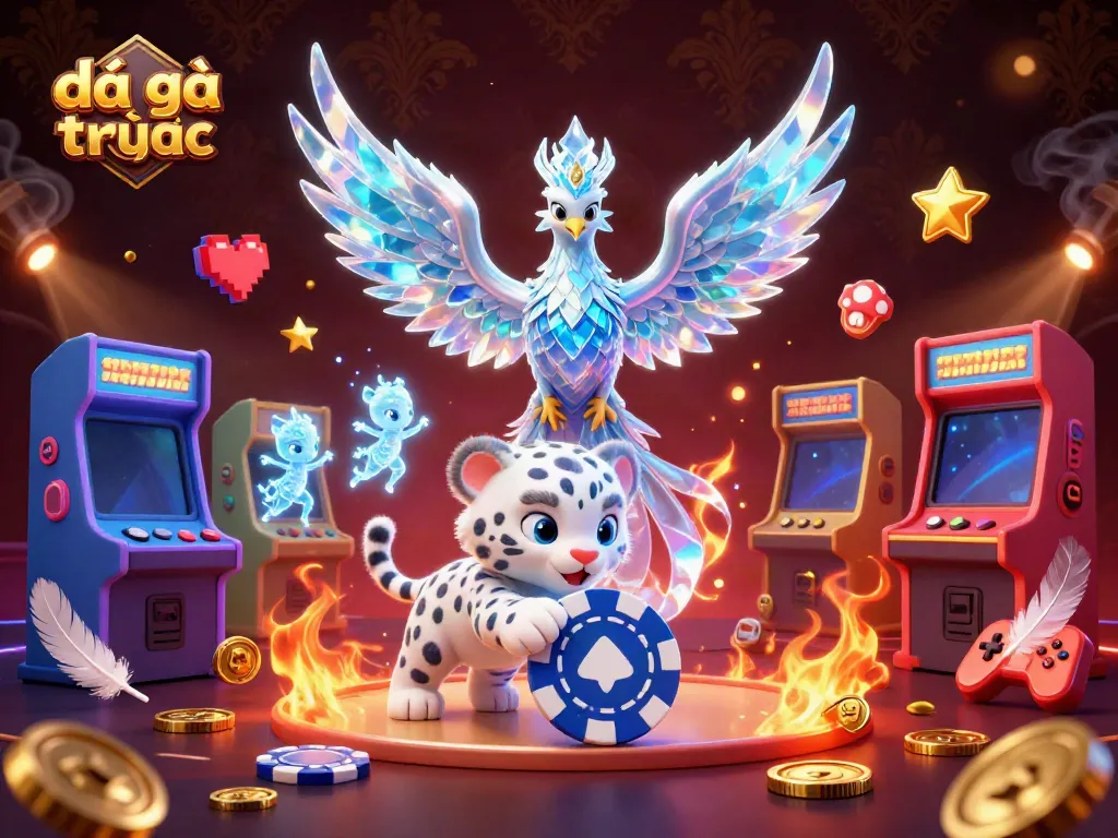 Experience the thrill of đá gà trực tiếp with dynamic characters and vibrant casino elements