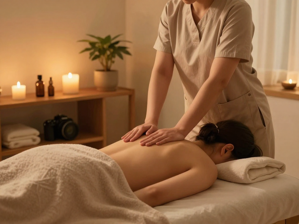 Enjoying a relaxing 파주출장마사지 in a soothing home environment with skilled therapist.
