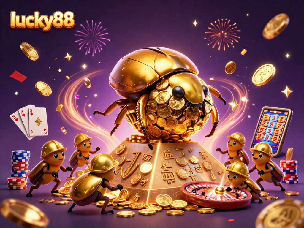 Experience thrilling gameplay at lucky88 with a vibrant scene showcasing casino symbols.