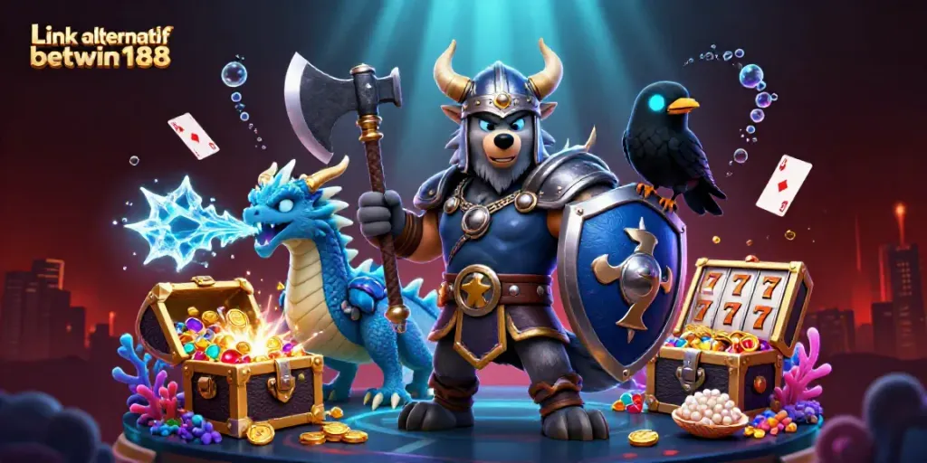 Aksi meraih kemenangan dengan link alternatif betwin188 dan simbol keberuntungan di ilustrasi kasino.