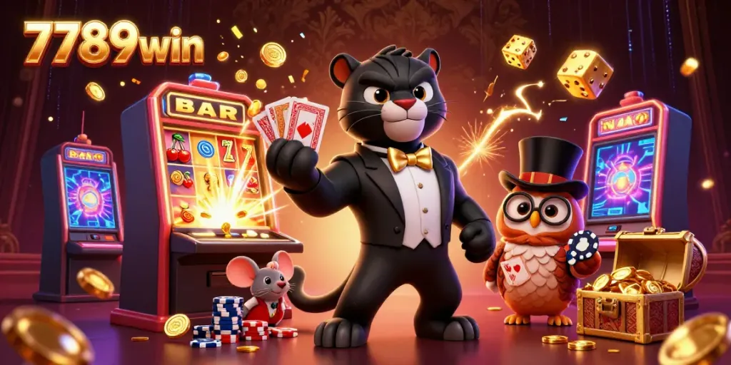 Experience thrilling gameplay at 7789win with stylish characters and dynamic casino elements.