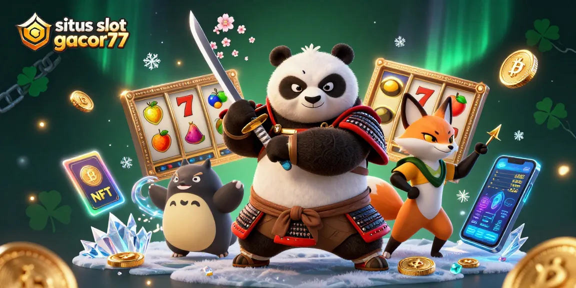 Spark excitement with situs slot gacor77, featuring a samurai panda and a ninja fox amid dynamic gaming elements.