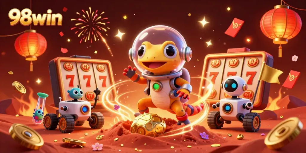 Join the excitement at 98win with a vibrant casino treasure hunt on Mars.