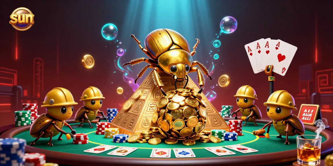 Experience the thrill of sun-driven casino gameplay with a stunning beetle gold scene.