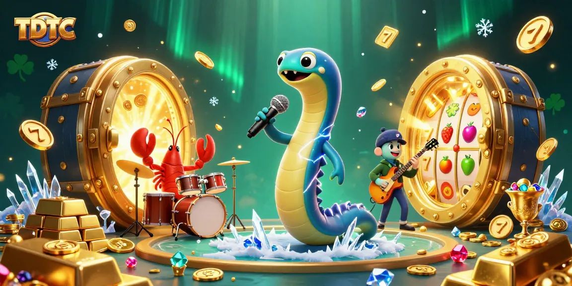 TDTC underwater casino scene with 3D electric eel DJ, creating excitement with vibrant visuals.