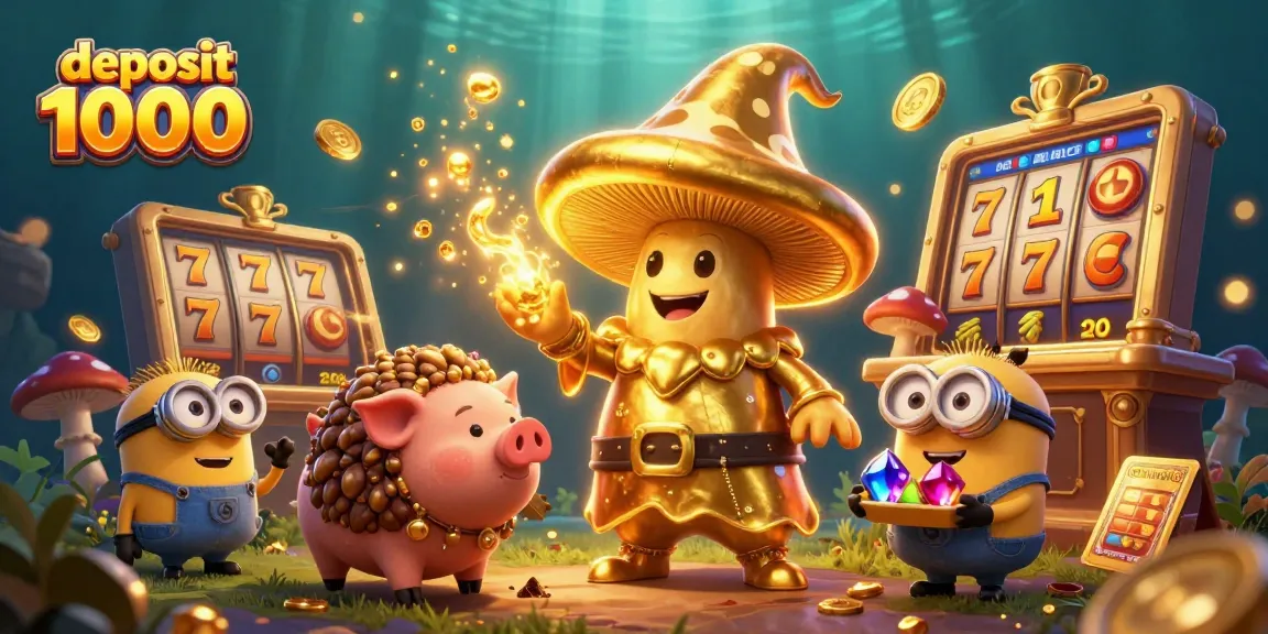Engage with deposit 1000 on this vibrant slot game illustration featuring magical characters.